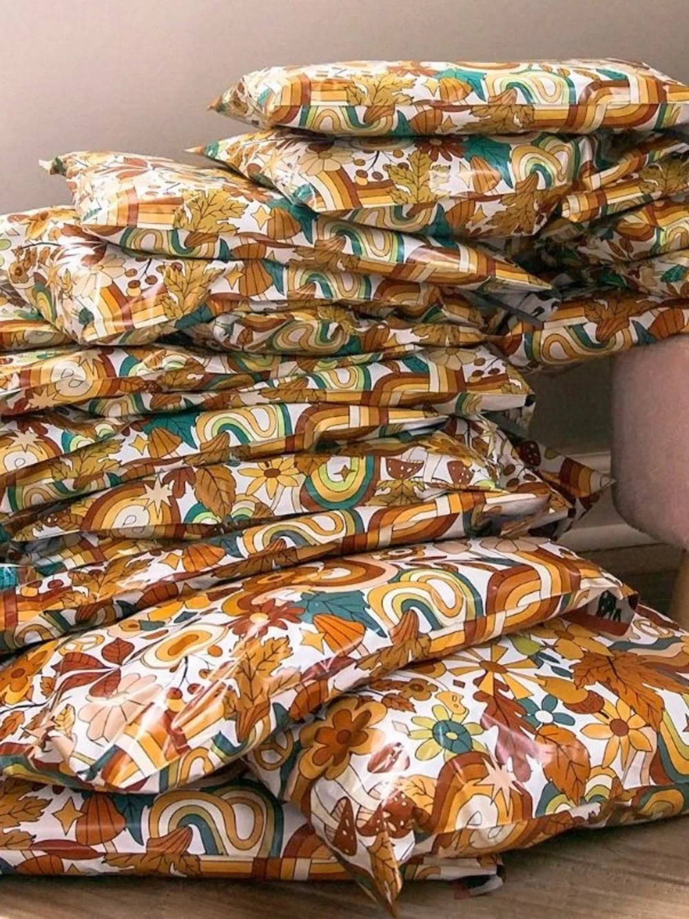 12x15.5 Hippie Vibes Multicolor Poly Mailers - Set of 25